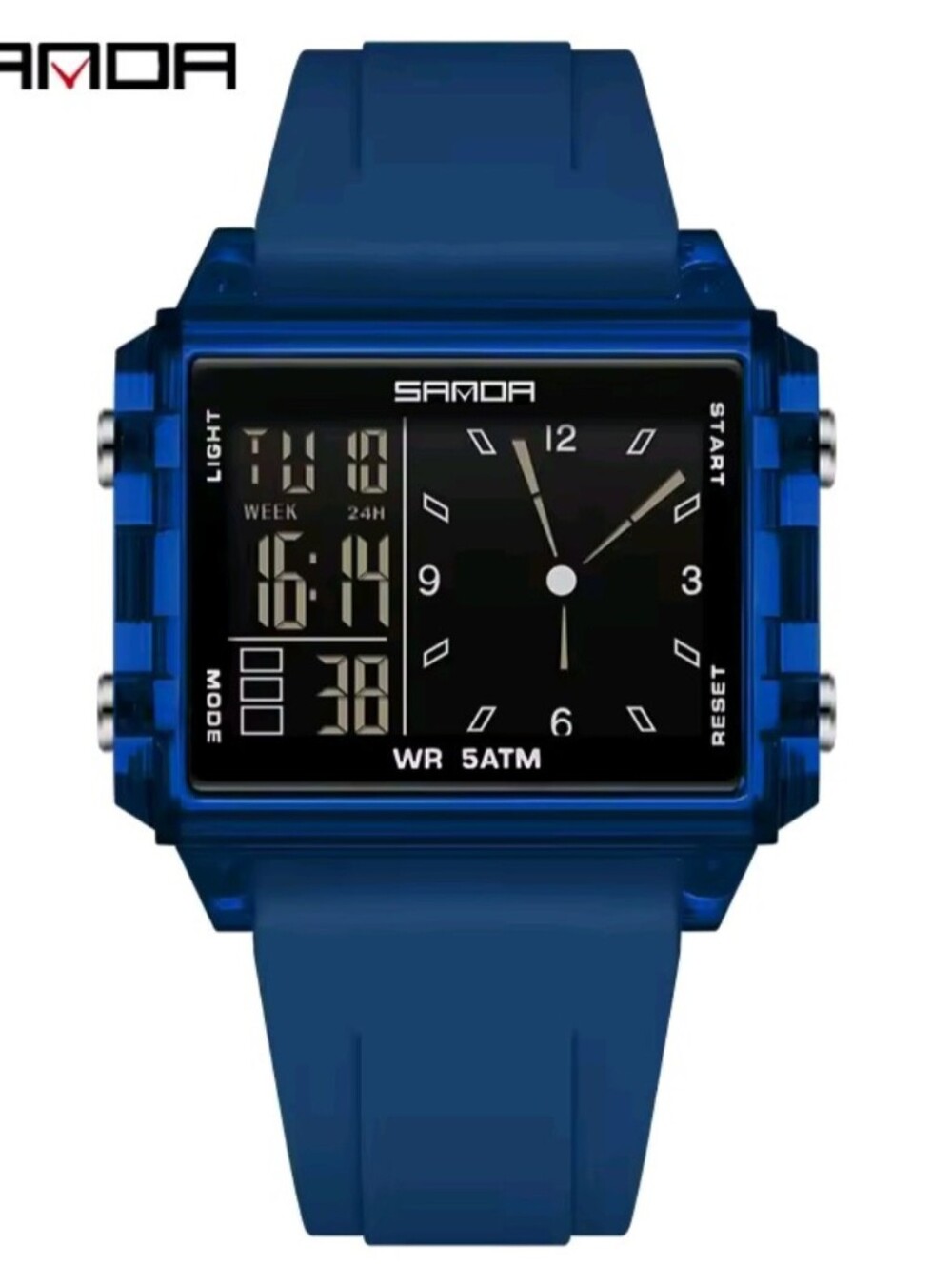 Men's Square Dual Electron Analog Watch